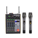 professional audio mixer with microphones